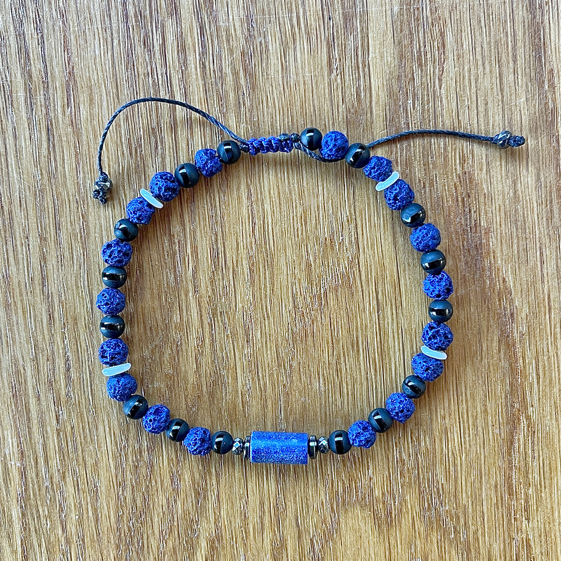 Bracelet homme lapis lazuli pierre de lave