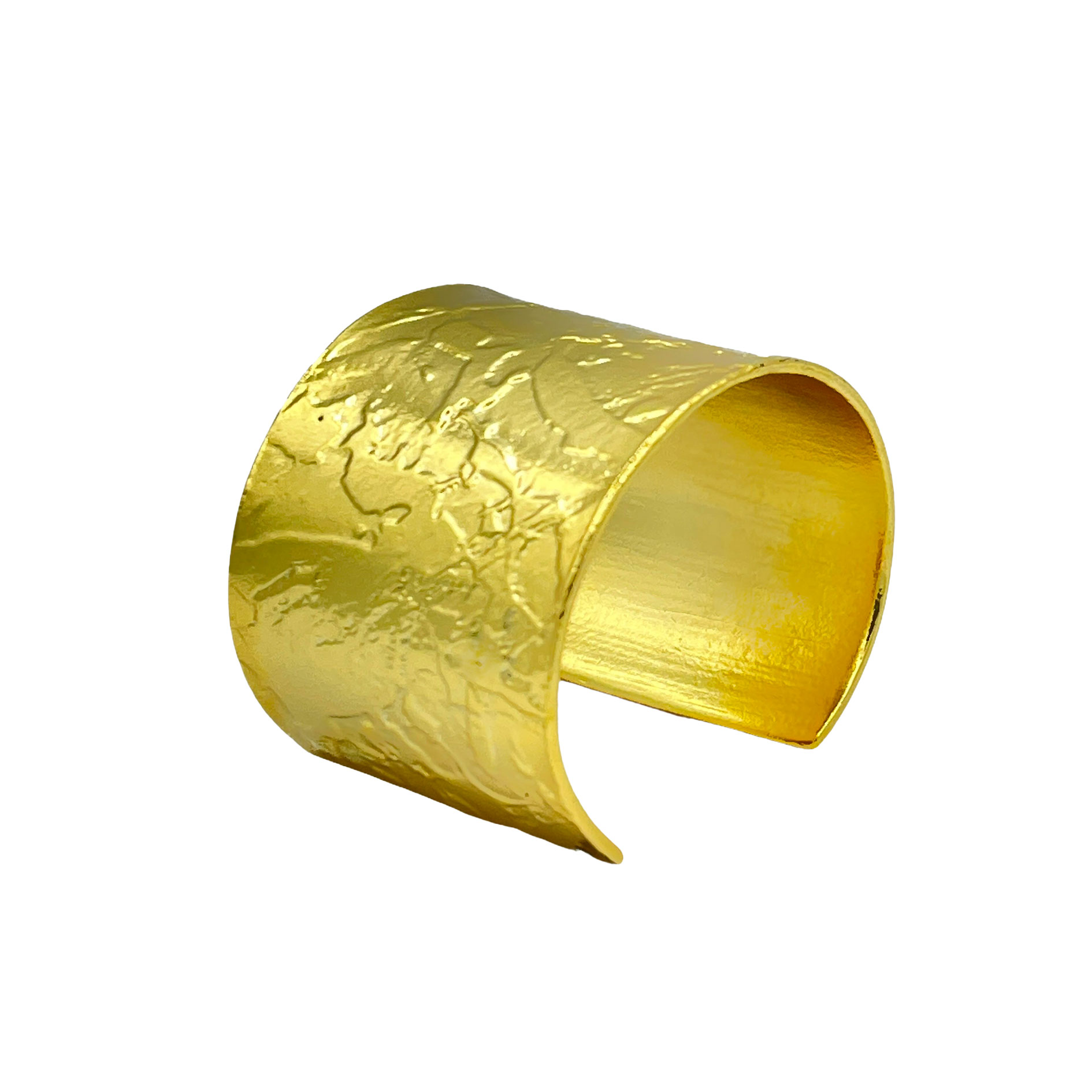 Bracelet texturé doré à l'or fin