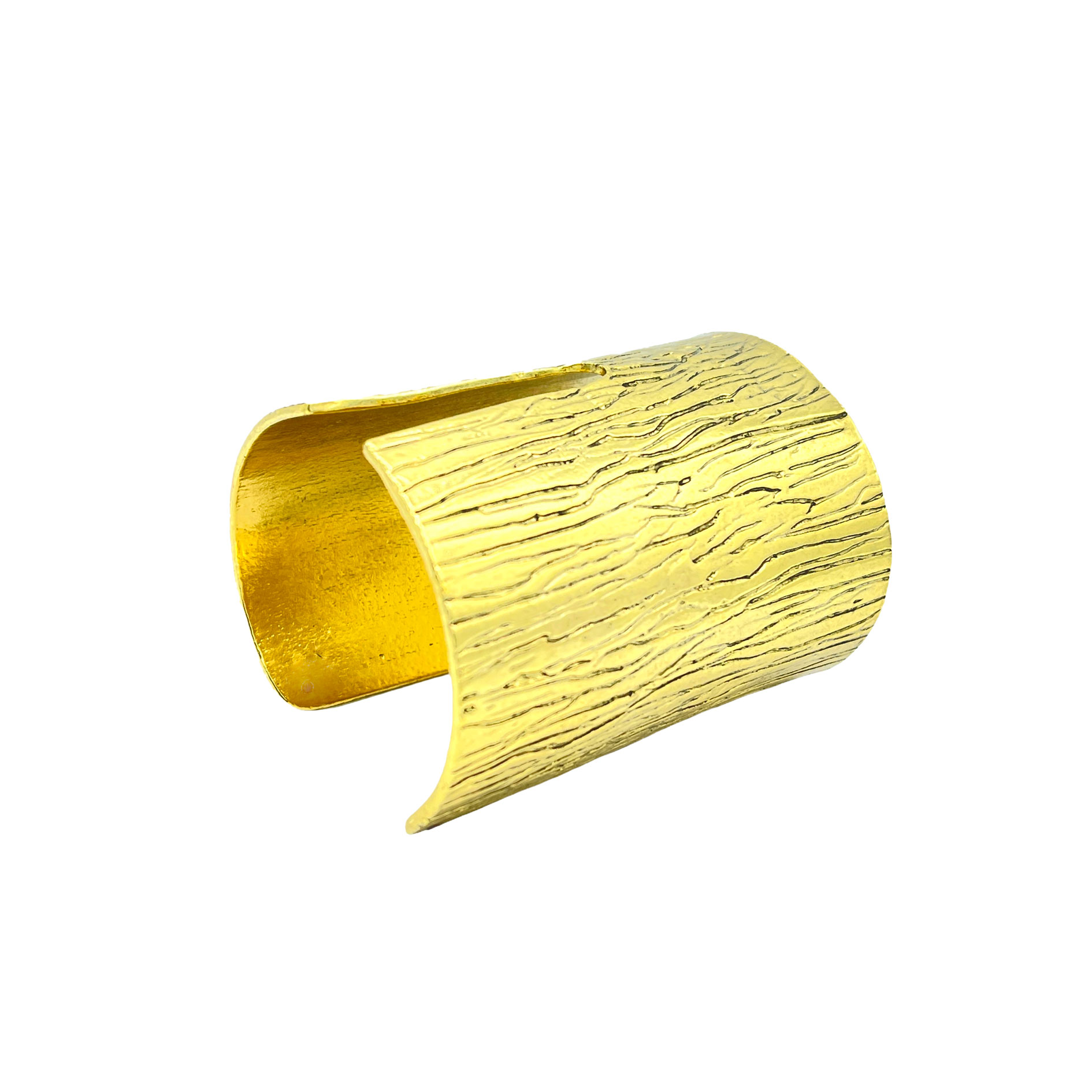 Bracelet large fente doré à l'or fin